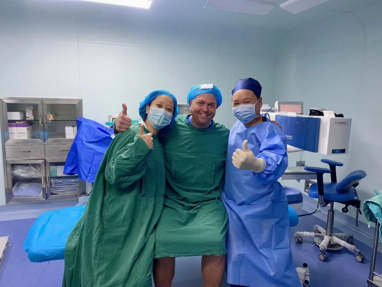 Post-surgery photo with international patient